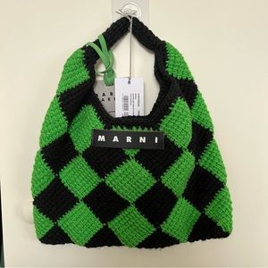 Marni Market Diamond Green & Black Wool Bag / Purse